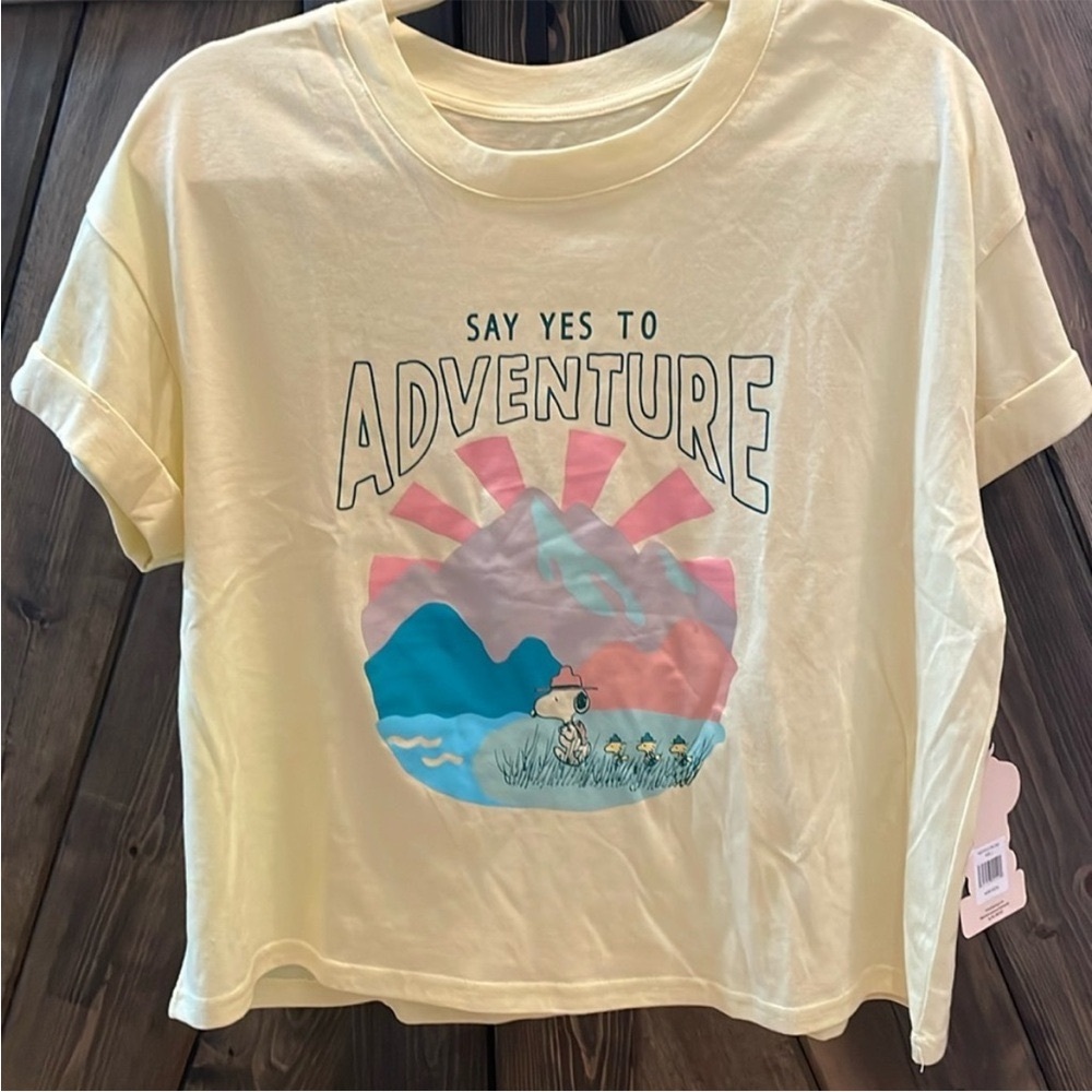 Snoopy Peanuts Oversized Crop Tee NWT